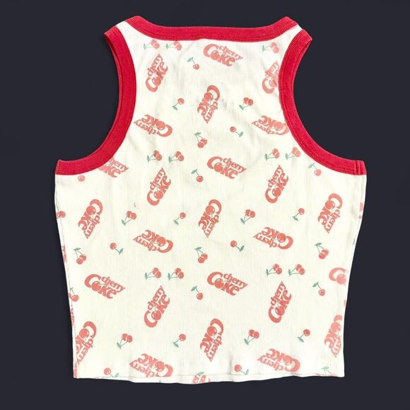 NWT Y2K Coca-Cola Cherry Coke Racerback Ribbed Tank Top Women's XL MSRP $22.99 - Picture 2 of 6